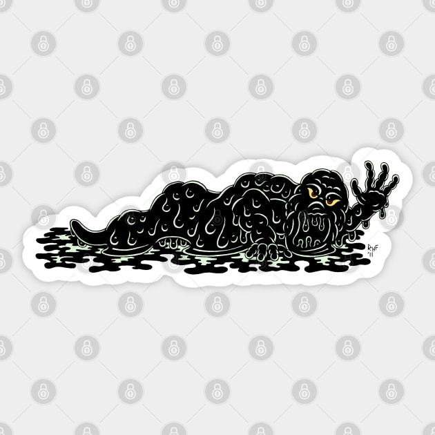 Creeping Slime Hulk Weird Horror Art Sticker by AzureLionProductions